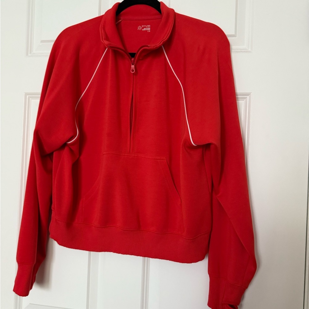 Aerie Red Half-Zip Women's Sweater